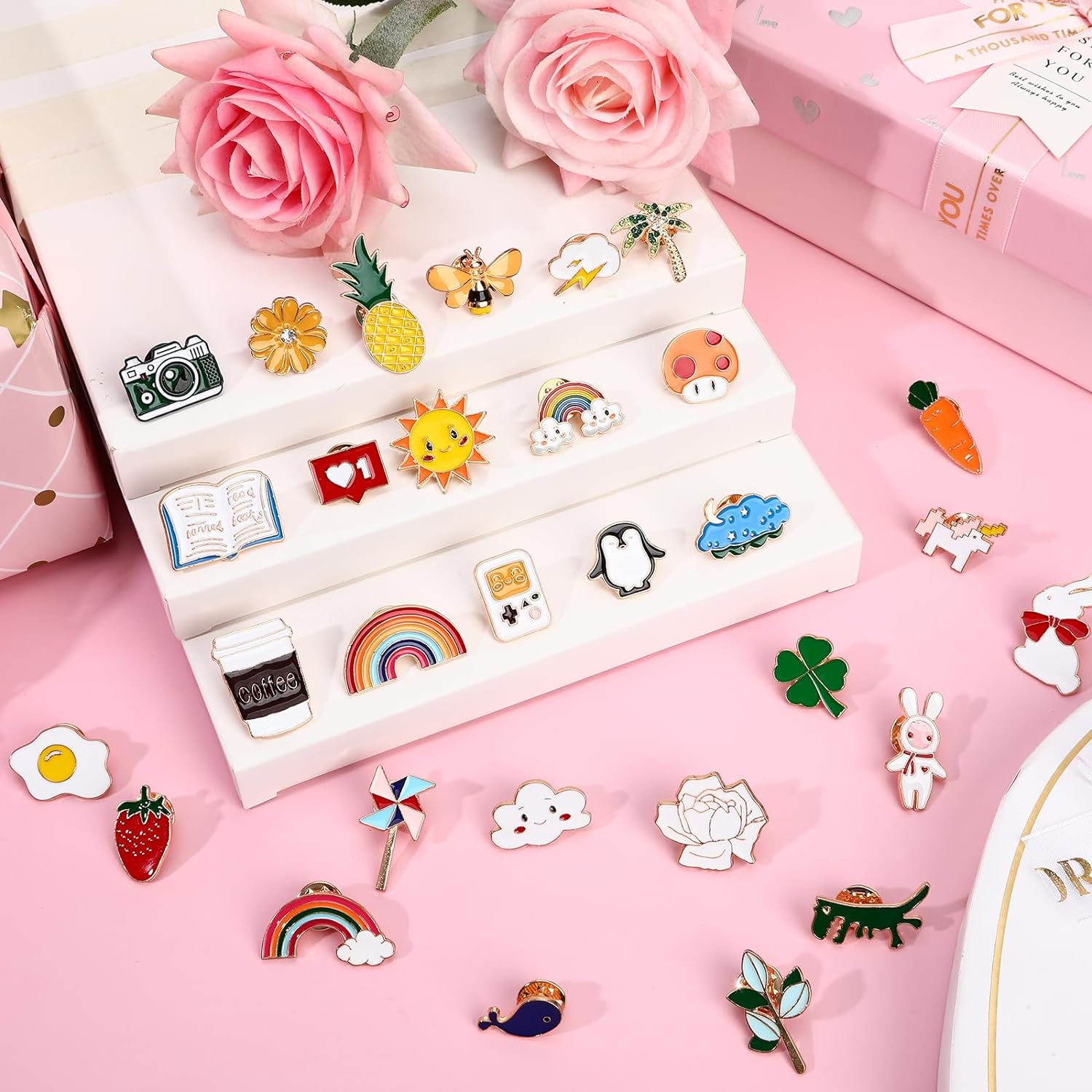 Enamel Pins, Enamel Brooches Set, Brooch Button for Backpack, Bags, Hat, Jacket -36 PCS Enamel Pins, Enamel Brooches Set, Brooch Button for Backpack, Bags, Hat, Jacket -36 PCS